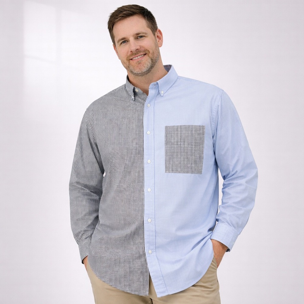 Abercrombie & Fitch Button Up Shirt Men's L‎ Colorblock Long Sleeve NWT